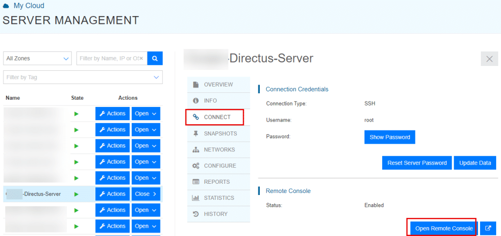 Connect to Directus server 